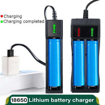 USB 18650 Battery Charger – 1/2/4 Slots, Dual 3.7V Li-ion for 16340/14500/18650