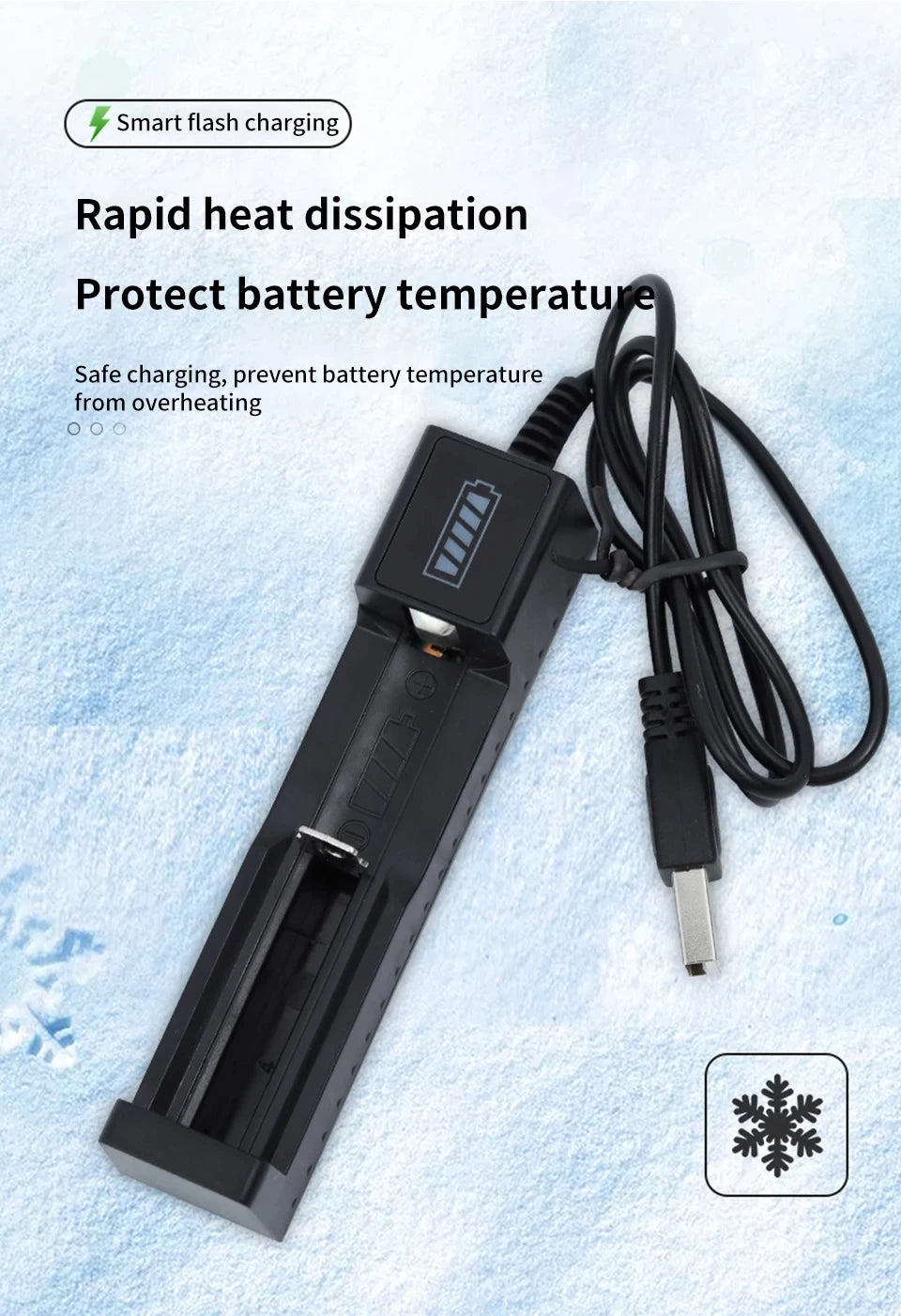 USB 18650 Battery Charger – 1/2/4 Slots, Dual 3.7V Li-ion for 16340/14500/18650
